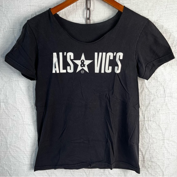 Vintage Al’s and Vic’s Bar in Missoula Montana T Shirt All Star Black White Top - Picture 12 of 12